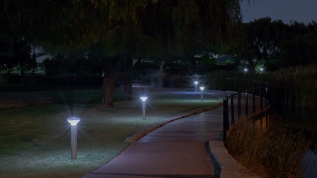 In-the-photo-above-is-the-SOLABOLLARD-Generation-1-SBL1-low-power-model-120mA-direct-bury-in-Jacaranda-Springs-park-High-Wycombe-WA.